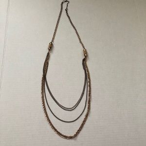 Gold Color Necklace with multiple strands